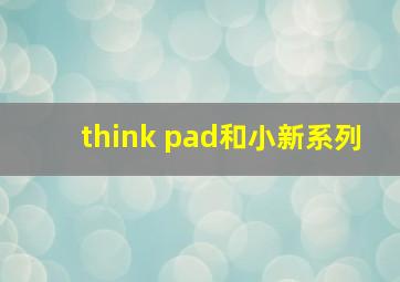 think pad和小新系列